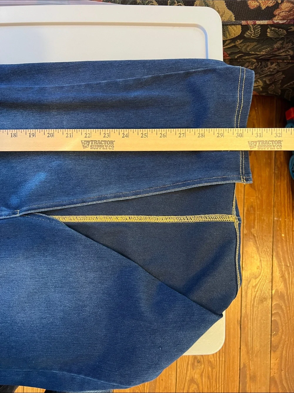 HALARA Dark Blue Denim Bodycon  Skirt with Front Slit M